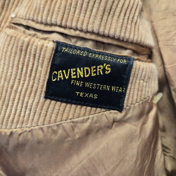Vintage Cavender's 44XL Western Brown Corduroy Mens Blazer Sport Coat Elbow Patc - Picture 10 of 16